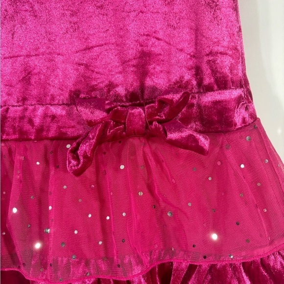Dark Pink Velvet and Tulle Dress XL 14- 16 - Picture 4 of 4